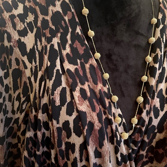 PLUS SIZE!!🔥SALE🔥LANE BRYANT LEOPARD ANIMAL PRINT JERSEY WRAP DRESS SZ 26/2 - Picture 6 of 12